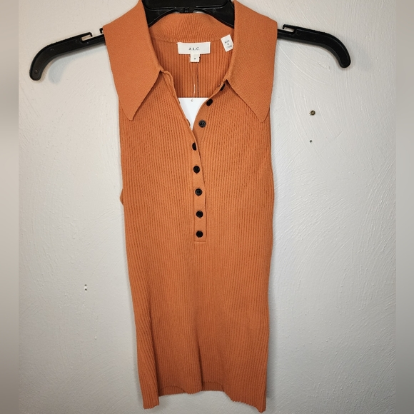 New A.L.C.Asher cropped ribbed-knit top size M - Picture 3 of 6